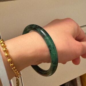 Natural untreated Burma Myanmar Green Jadeite Bangle Bracelet